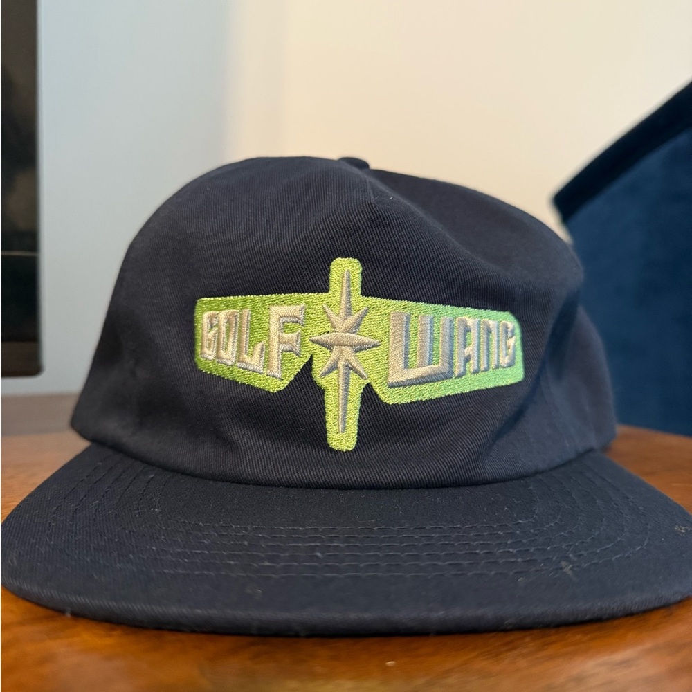 Golf Wang Navy Cap with Lime Logo